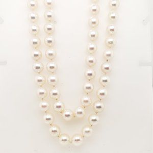 Cultured Pearl Double Strand Necklace 14KT Gold Filled Clasp